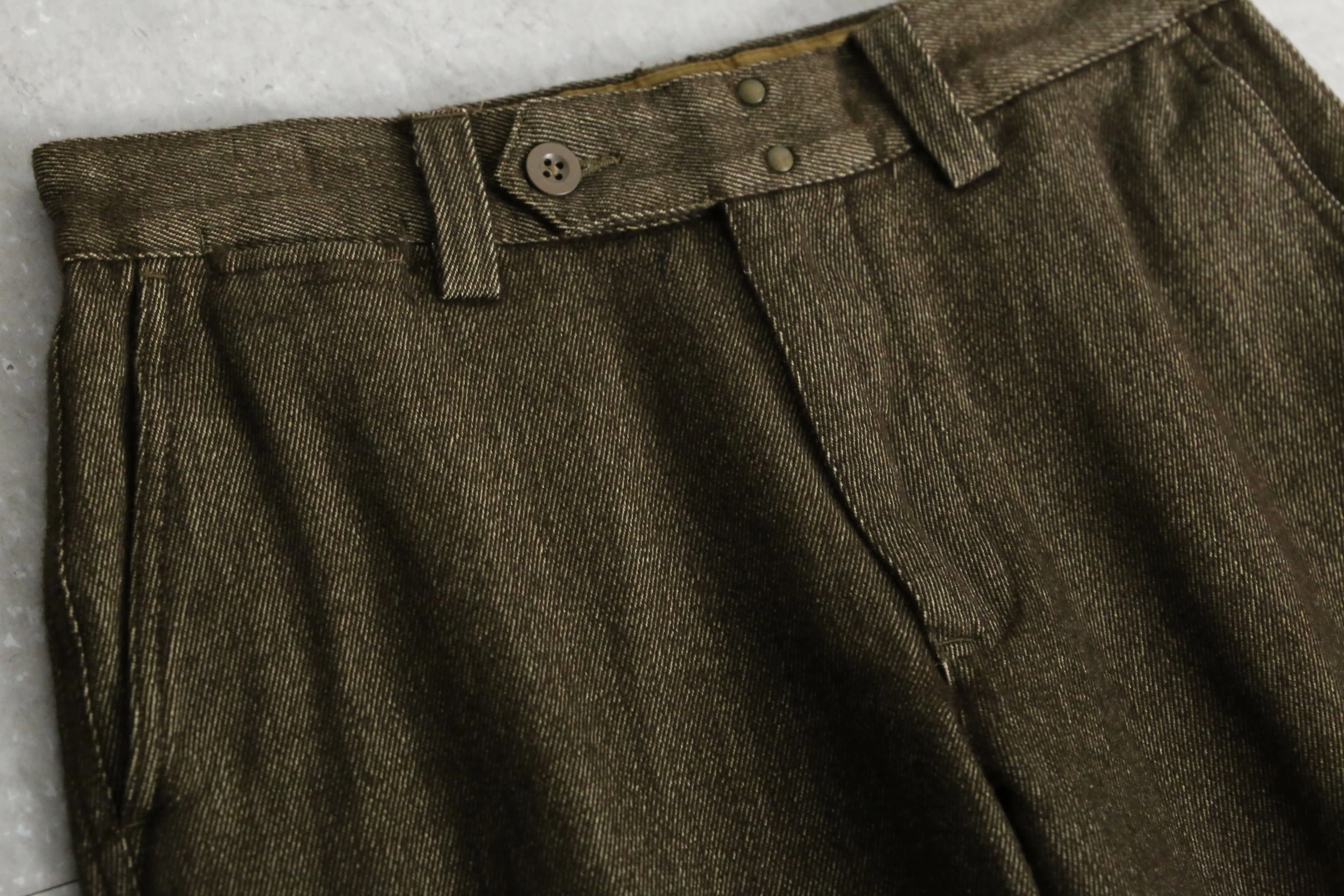 90’s "GAP" brown cotton × wool wide tapered pants