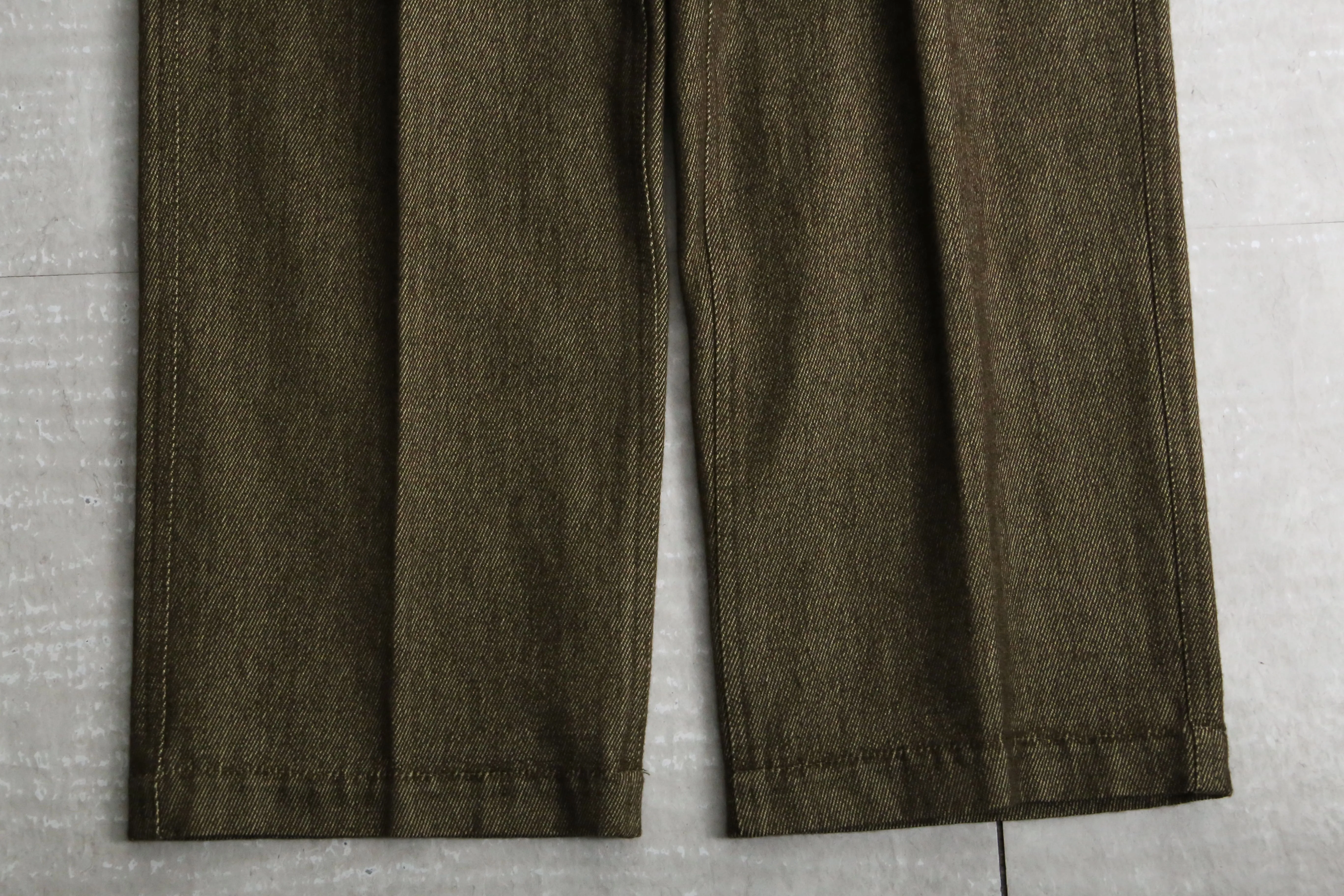 90’s "GAP" brown cotton × wool wide tapered pants