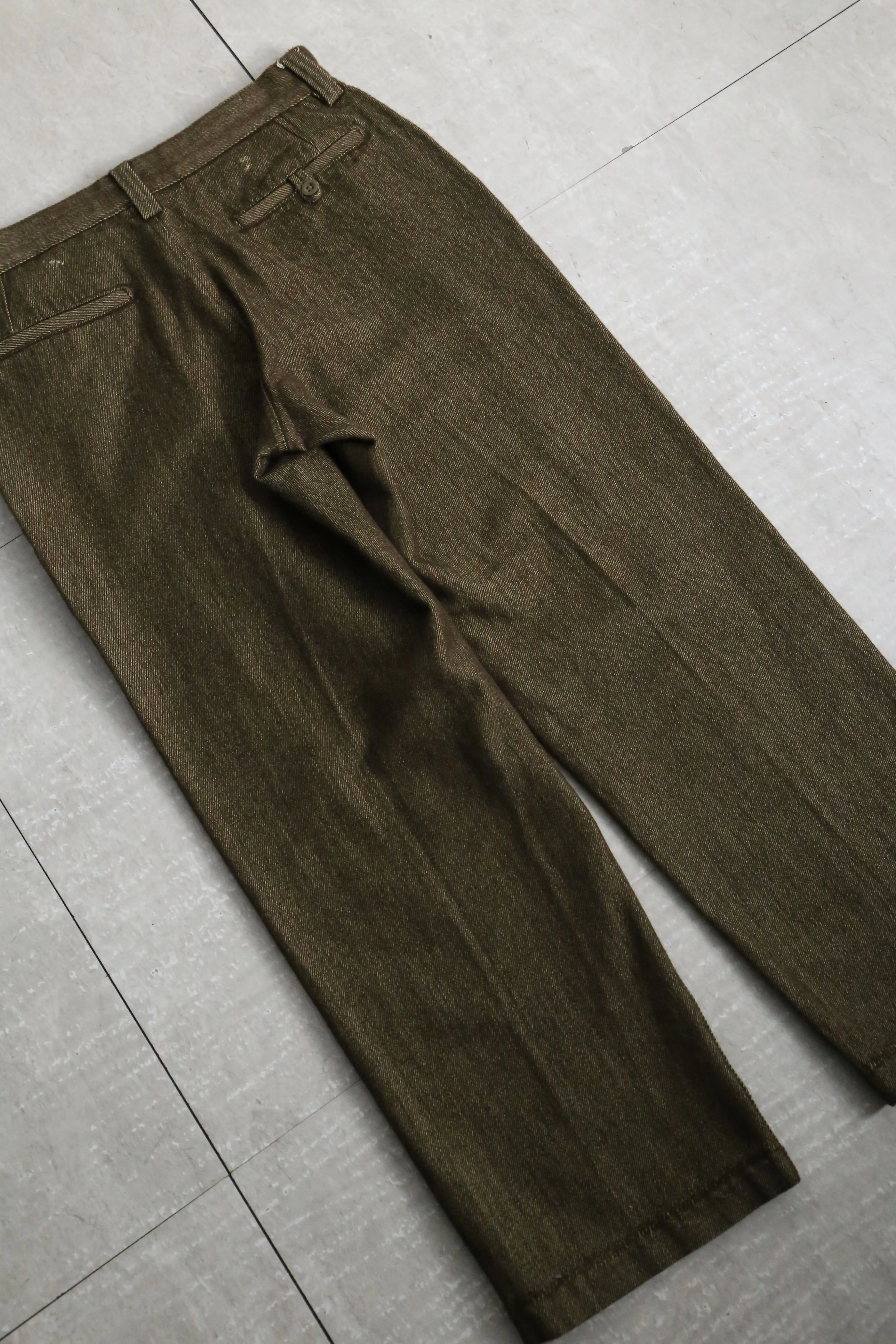 90’s "GAP" brown cotton × wool wide tapered pants