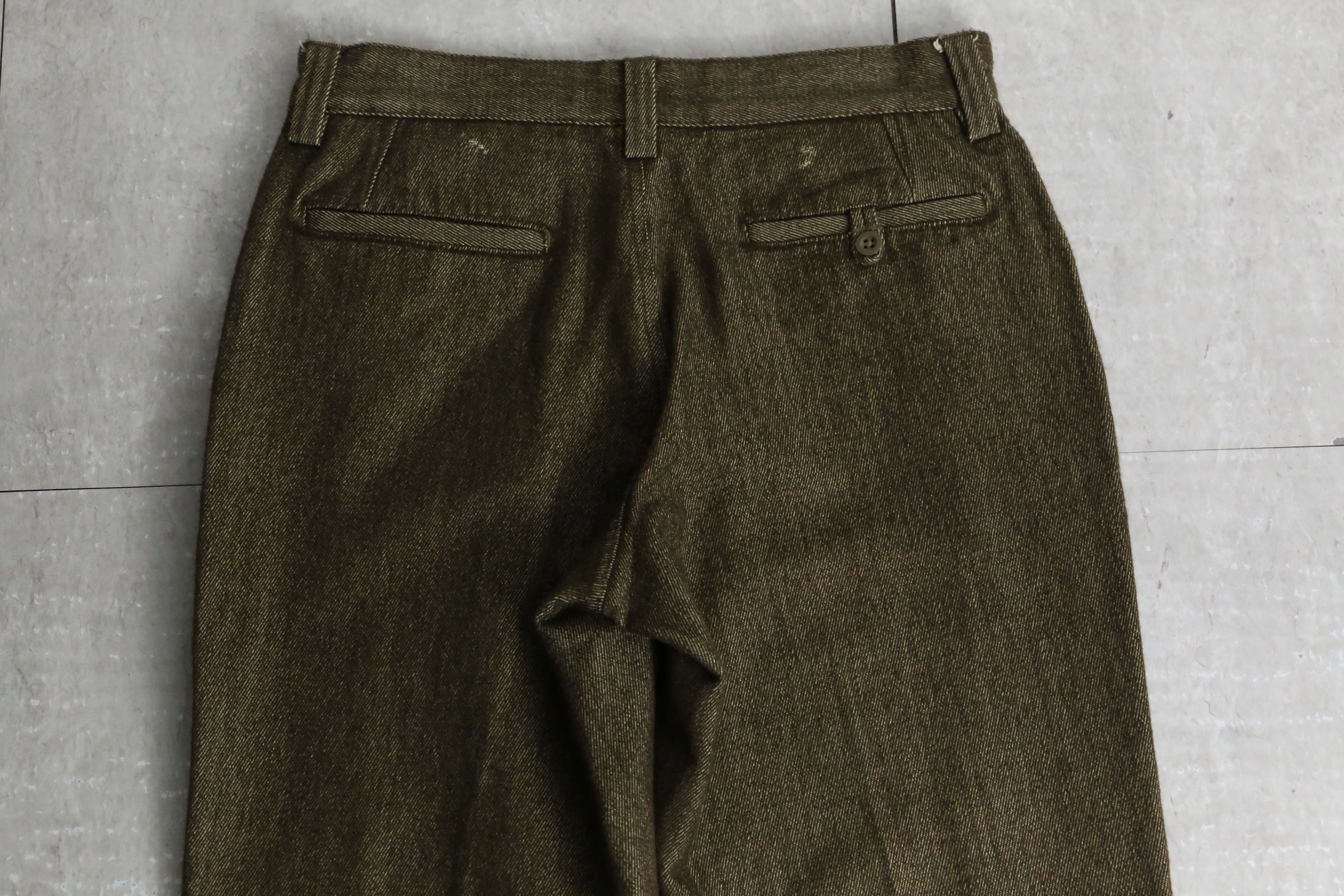 90’s "GAP" brown cotton × wool wide tapered pants