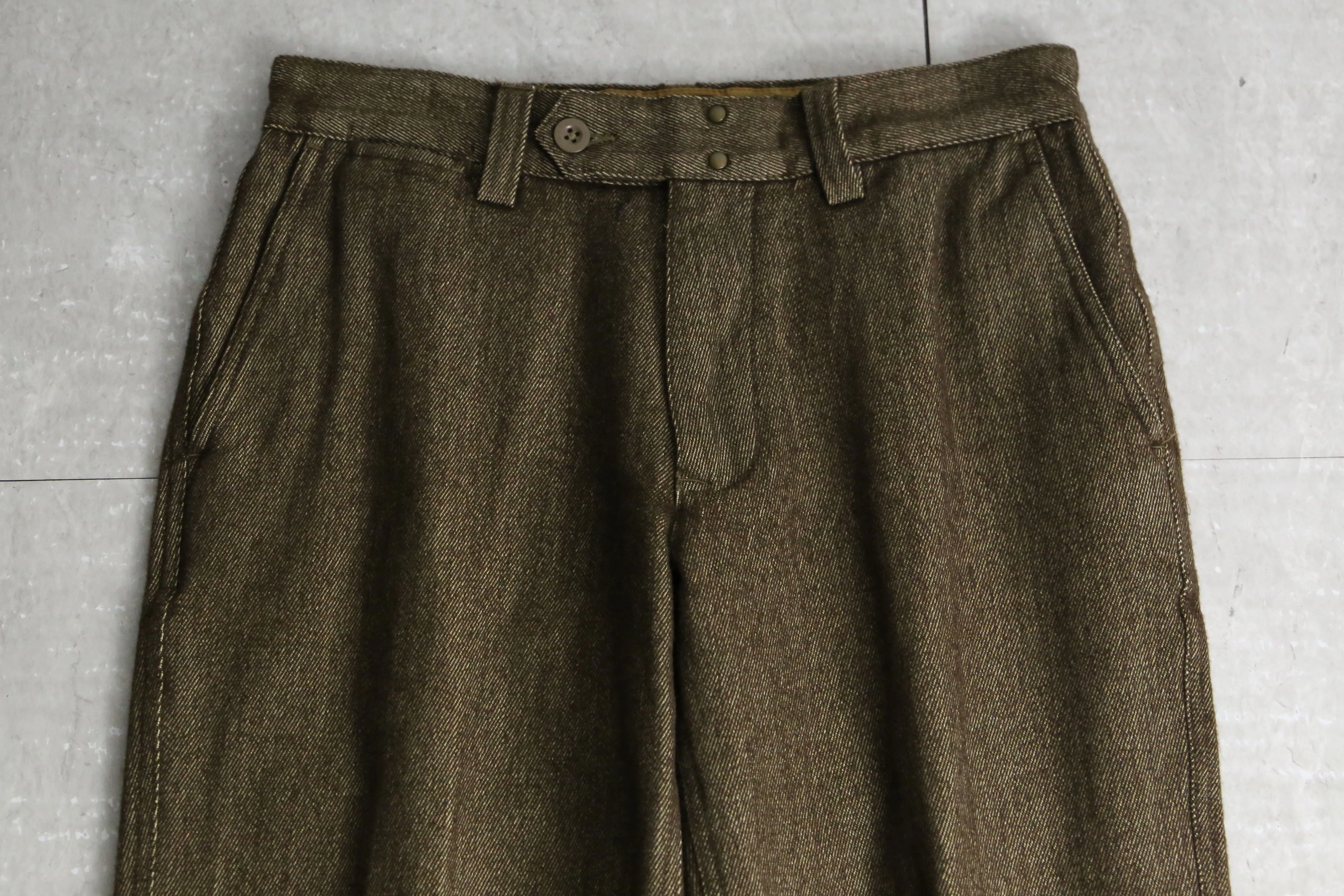 90’s "GAP" brown cotton × wool wide tapered pants