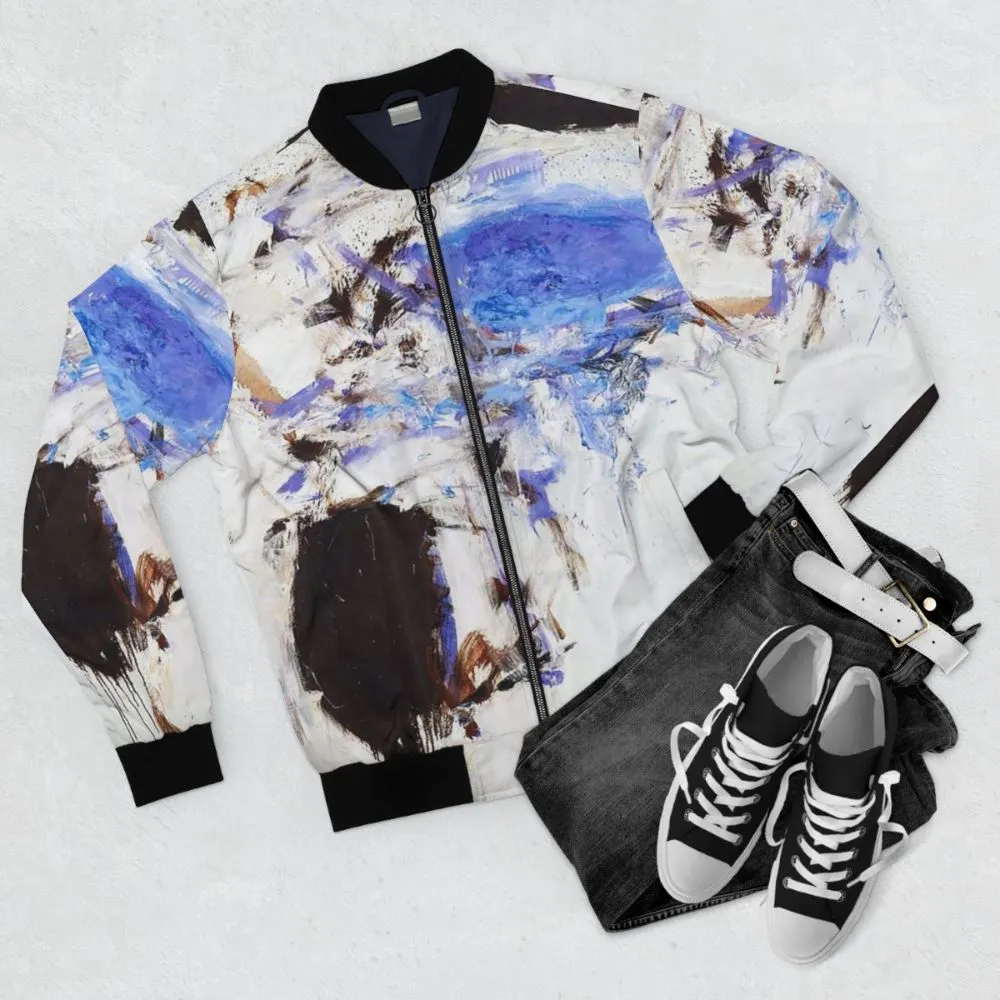 Abstract Expressionist Joan Mitchell Watercolor Bomber Jacket