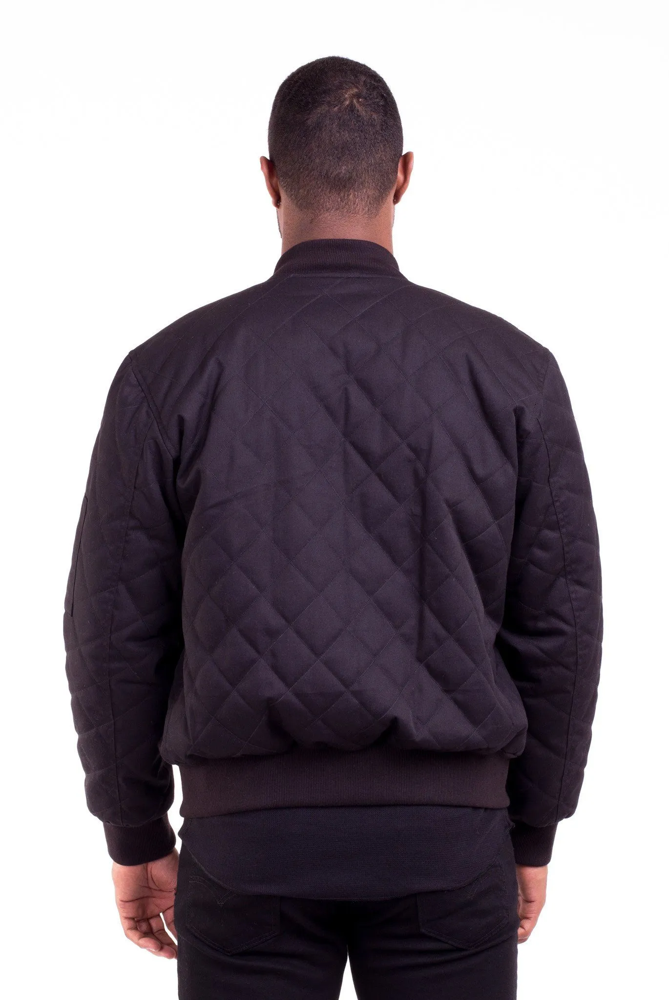 ACE BLACK QUILTED BOMBER JACKET