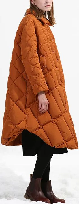 Asymmetric Puffer Coat, Caramel