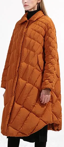 Asymmetric Puffer Coat, Caramel