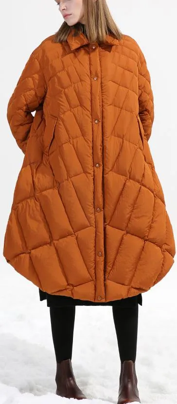 Asymmetric Puffer Coat, Caramel