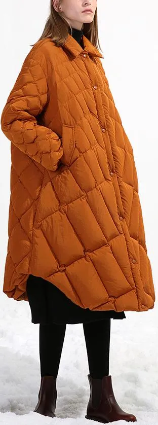 Asymmetric Puffer Coat, Caramel