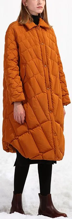 Asymmetric Puffer Coat, Caramel