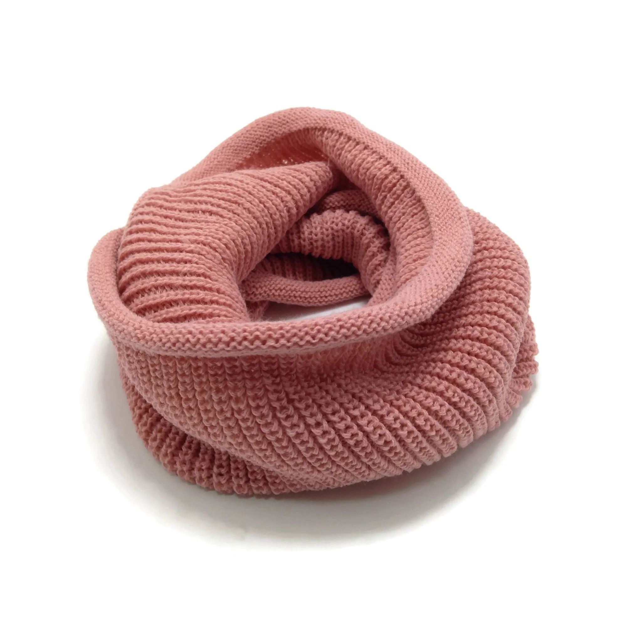 Baby Knit Infinity Scarf Toddler Winter Neck Warmer Infant Christmas Scarf | Red White