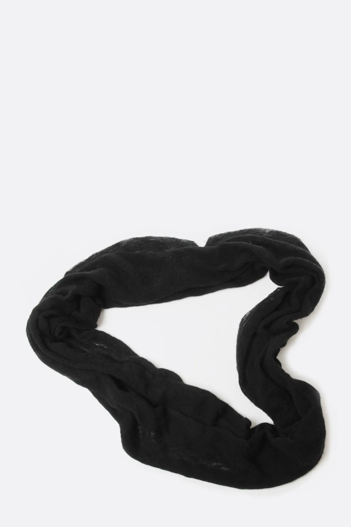 Black Classic Knit Cashmere Tube Scarf