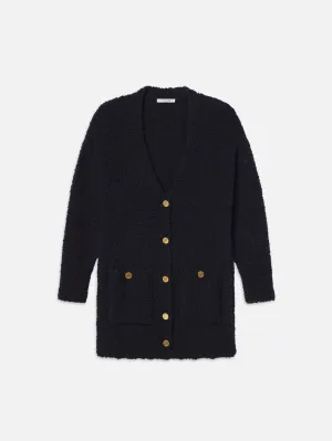 Boyfriend Boucle Cardi -- Navy