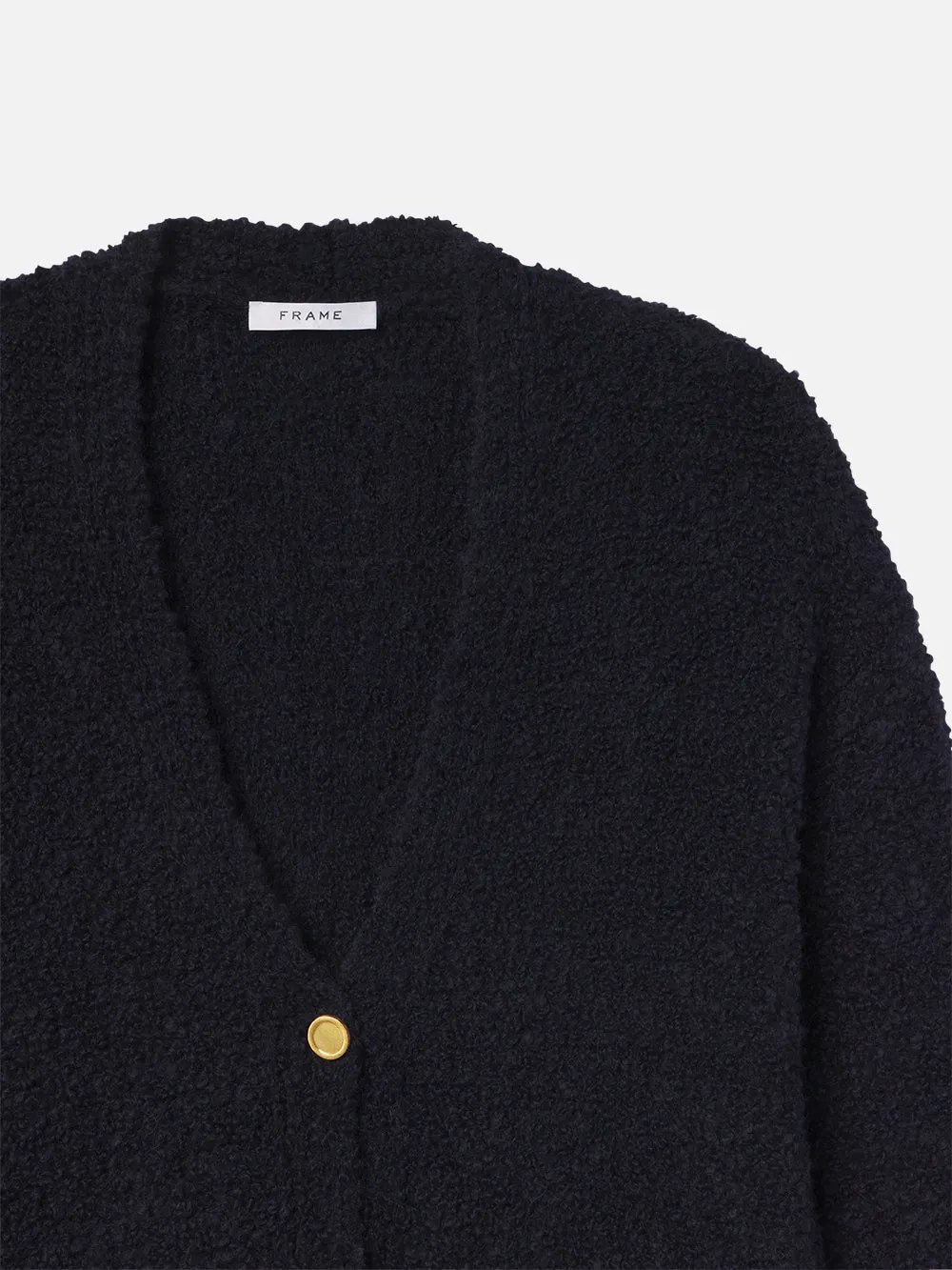 Boyfriend Boucle Cardi -- Navy