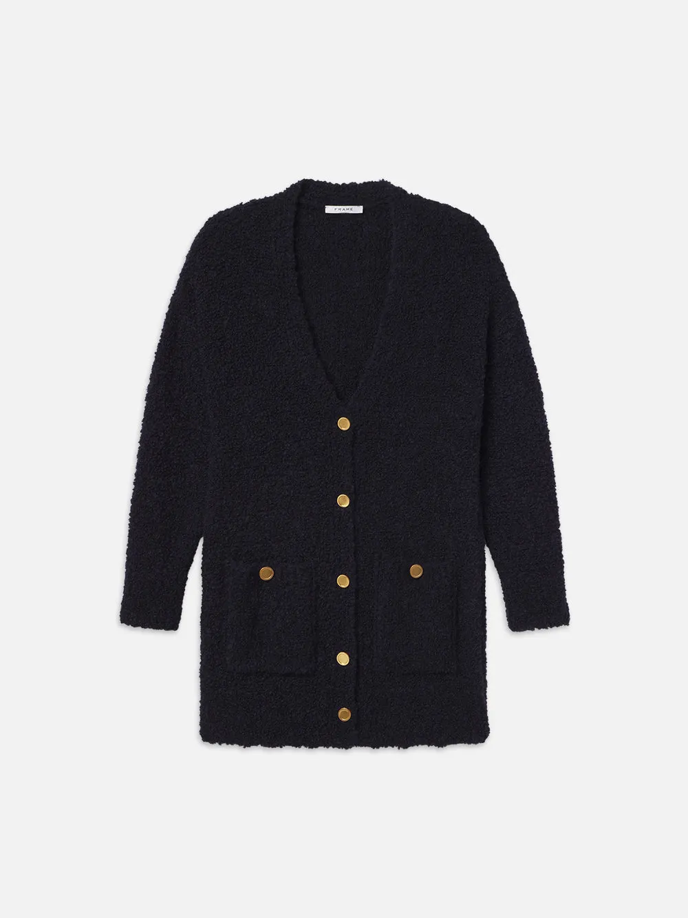 Boyfriend Boucle Cardi -- Navy