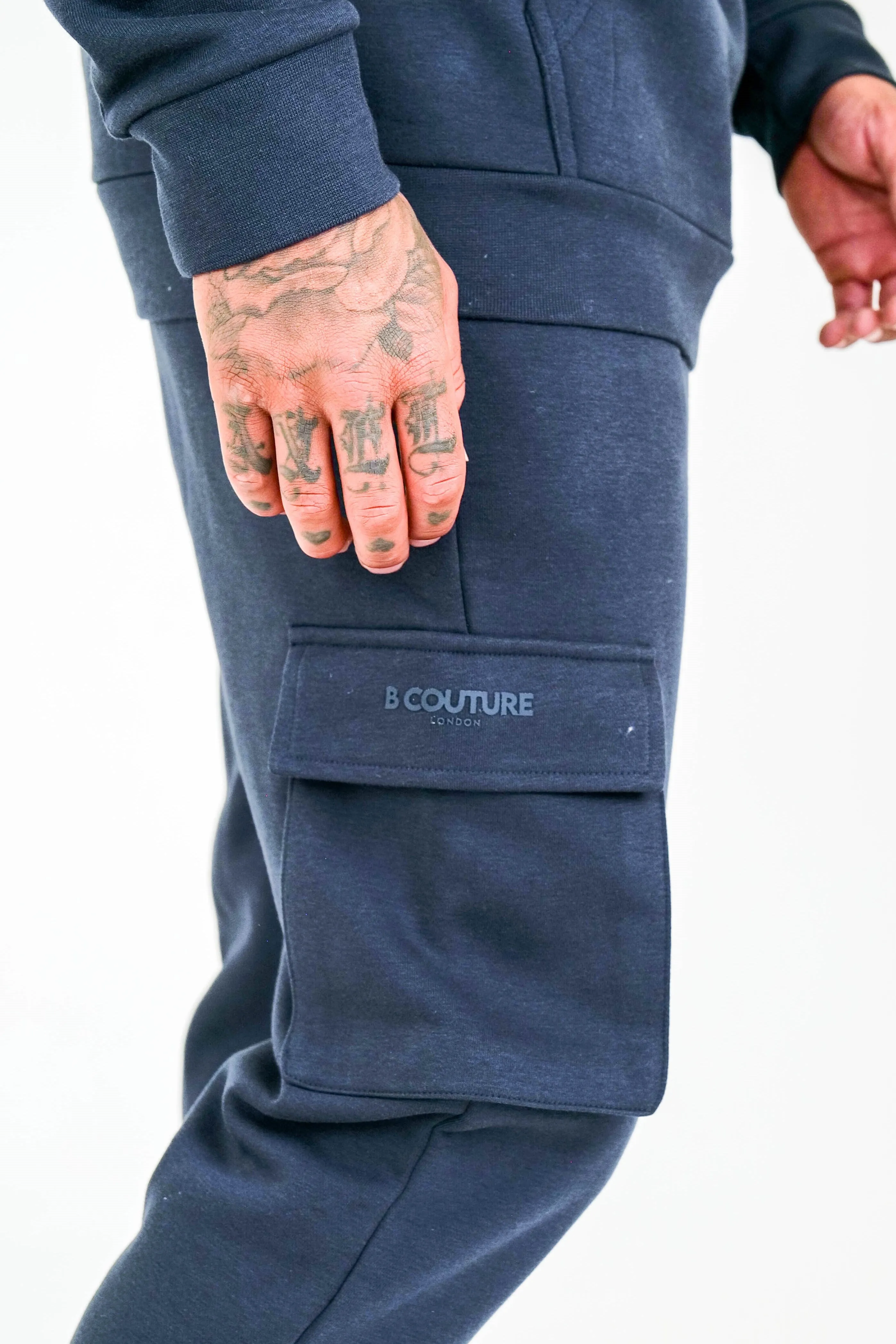 Compton Street Cargo Fleece Tracksuit - Navy