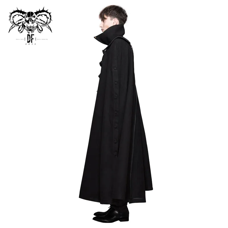 CT040 Detachable one-sided shawl double-sided woollen thick men punk long coat