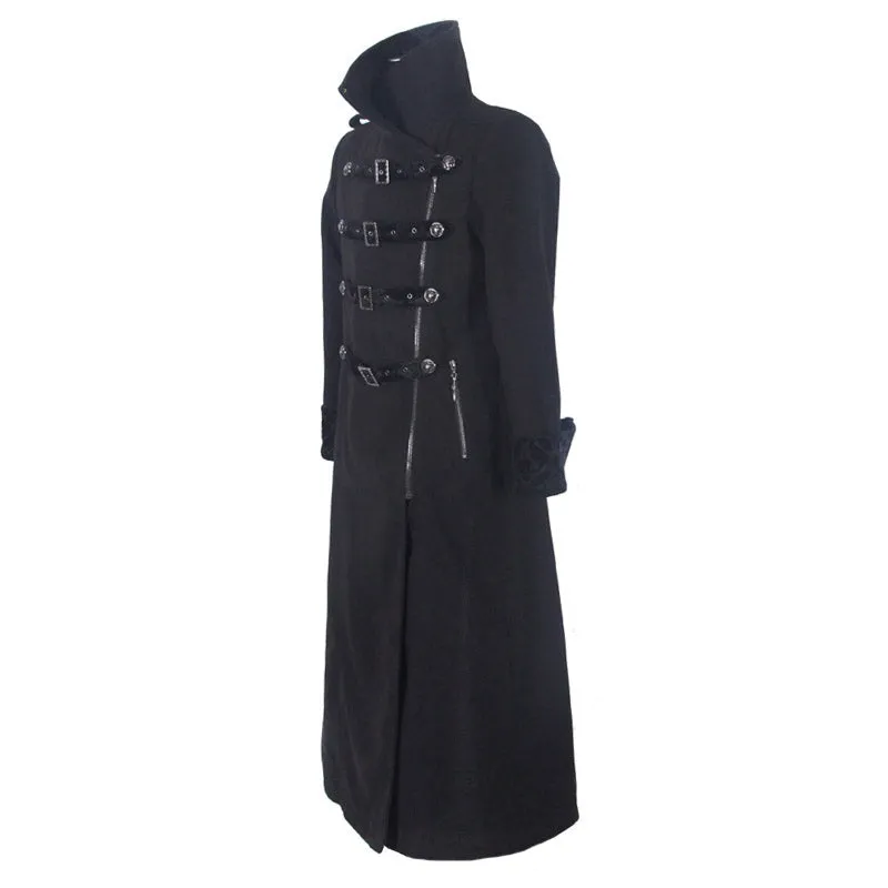 CT040 Detachable one-sided shawl double-sided woollen thick men punk long coat