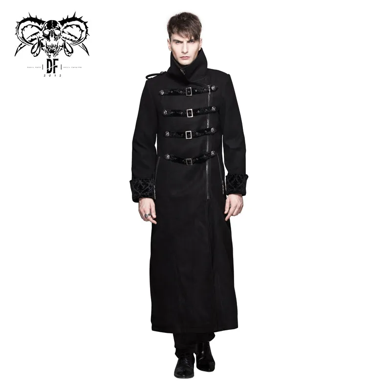 CT040 Detachable one-sided shawl double-sided woollen thick men punk long coat