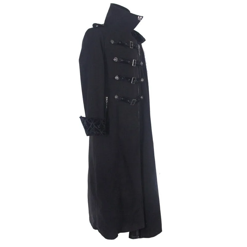 CT040 Detachable one-sided shawl double-sided woollen thick men punk long coat