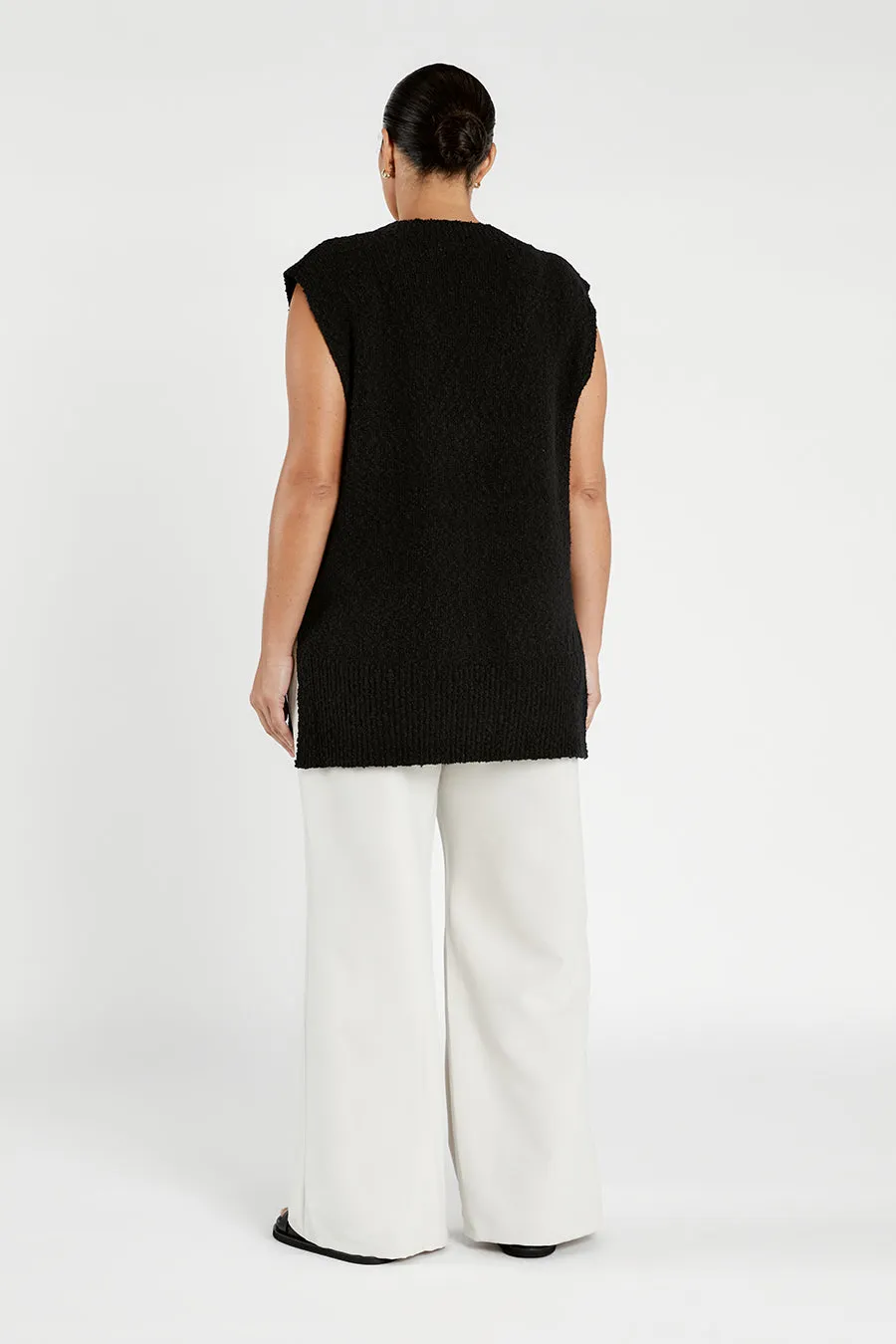 DAKOTA BLACK LONG LINE KNIT VEST