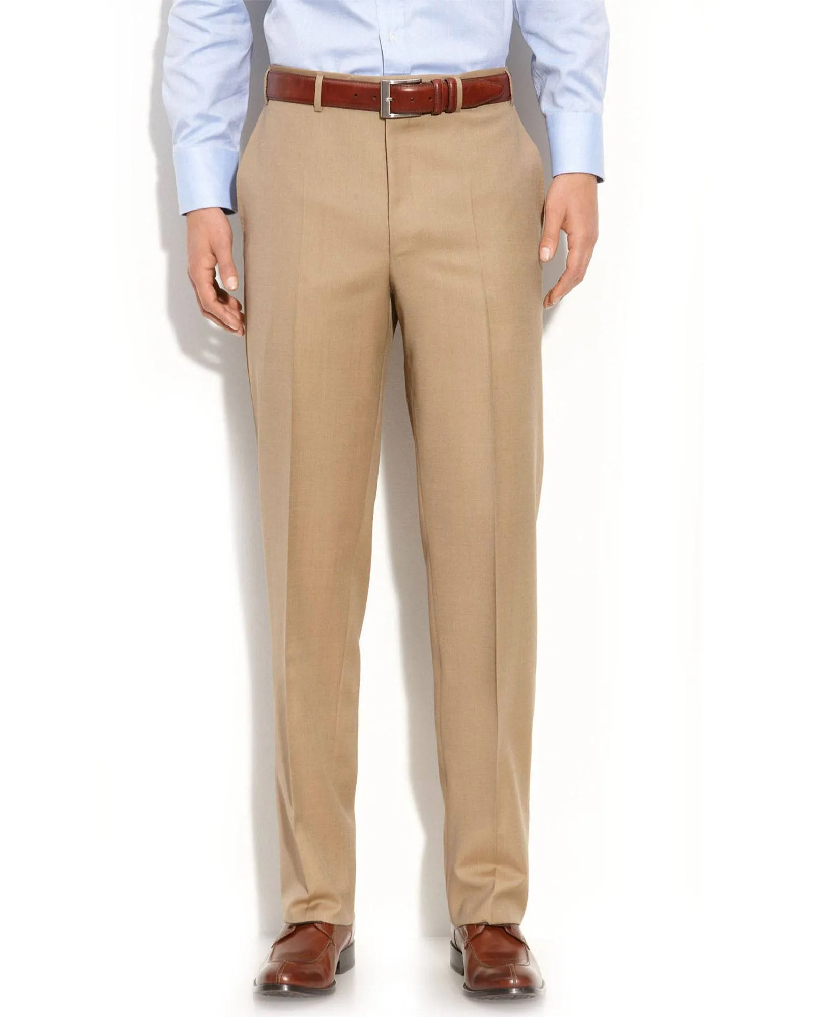 Dean Rainwater Made In Italy fabic by Tollegno Super 150's Wool Dress Slacks in Tan