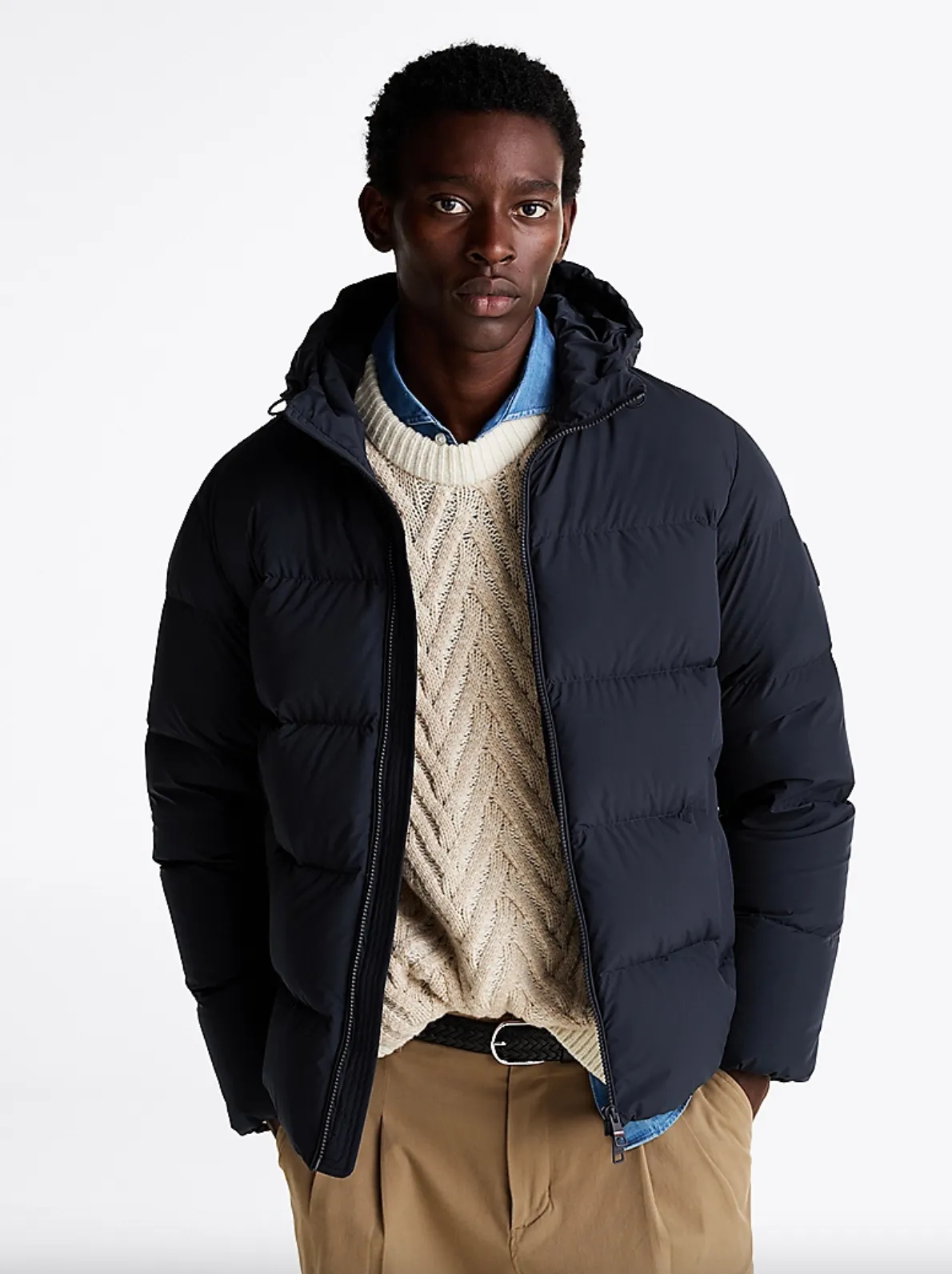 Dunjakke down hooded puffer jacket