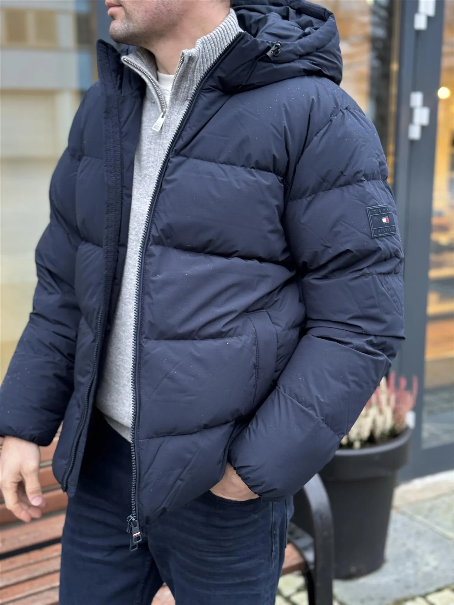 Dunjakke down hooded puffer jacket