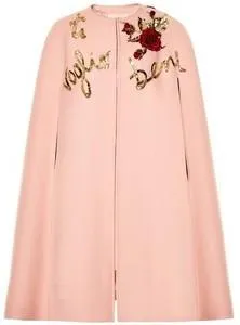 Embellished Appliques Cape & Dress Set in Pink or Cream