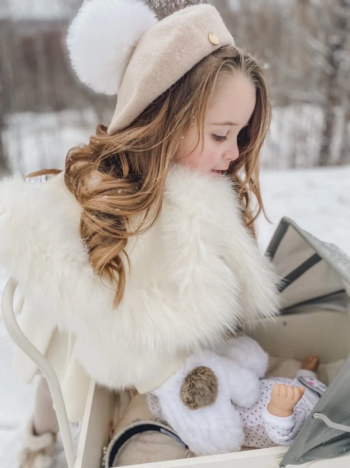 Evie Ivory Wool Capelet