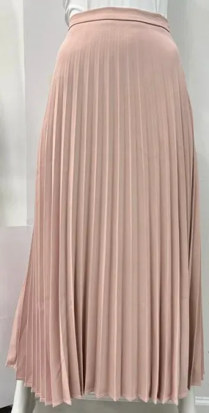 HONEYSEED ACCORDION PLEATED SKIRT-MIDI PINK