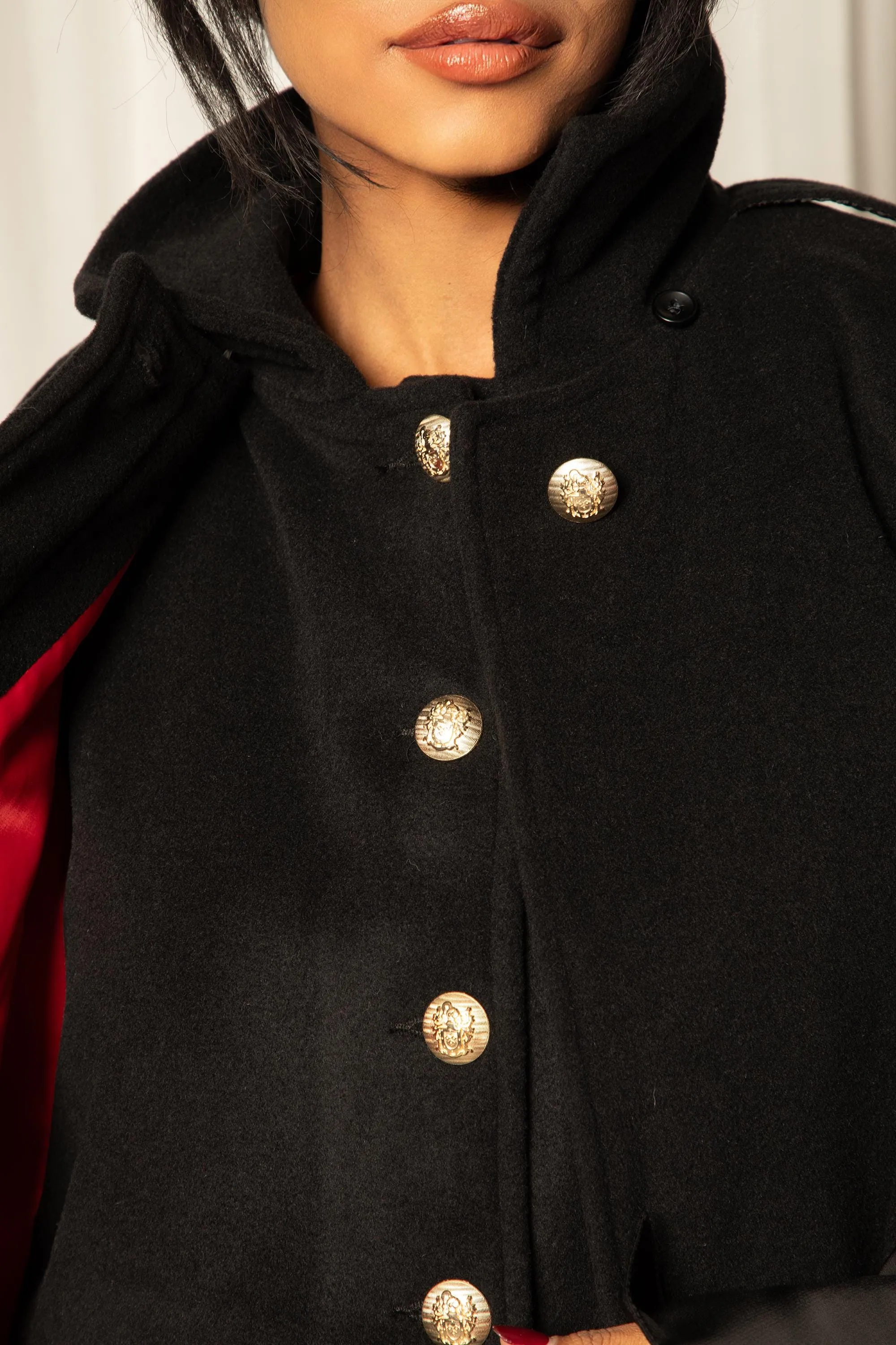 HOODED CLOAK COAT