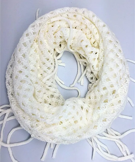 JC011814 Knitted Fringe Infinity Scarf