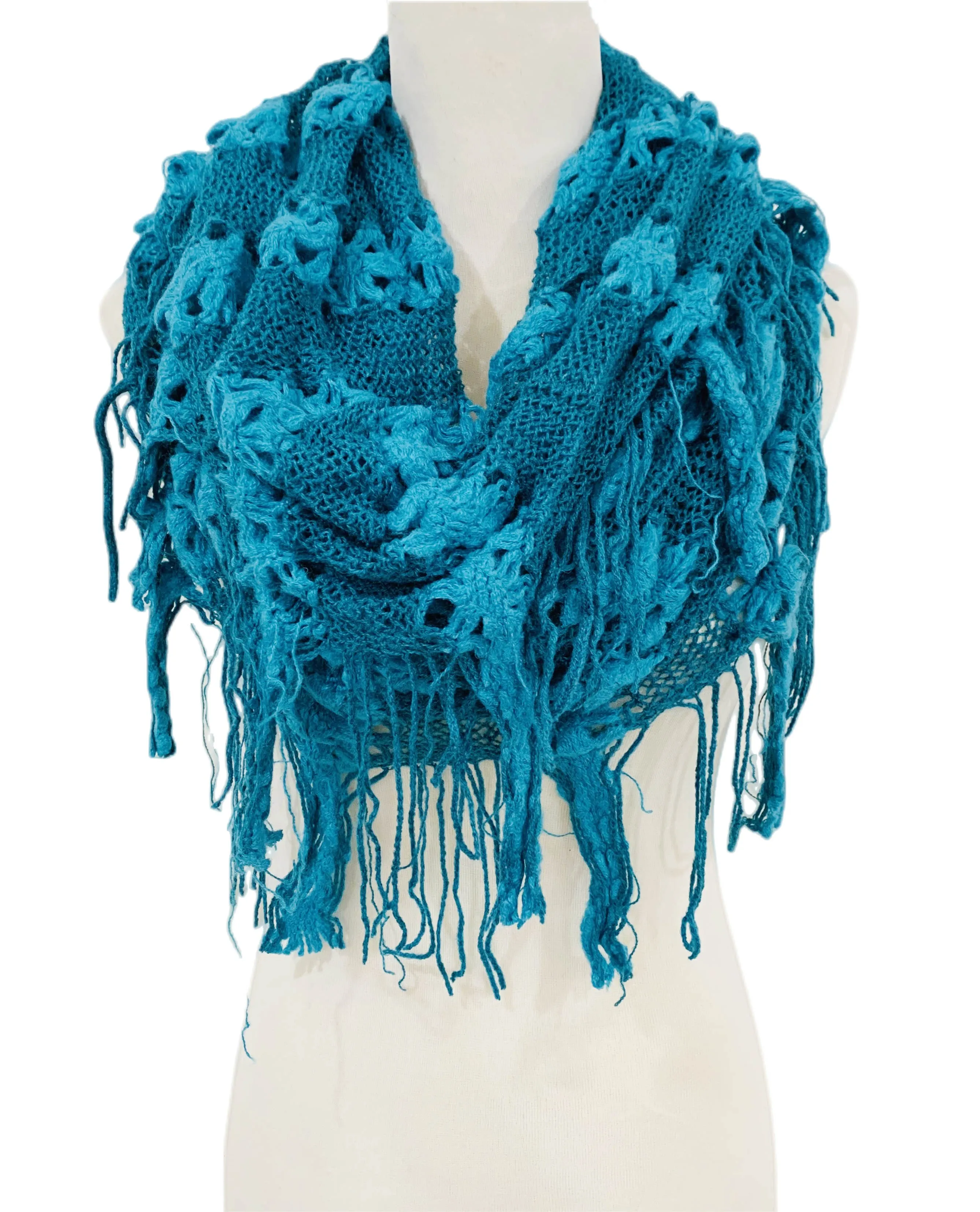 JC051802 Knitted Floral Scarf