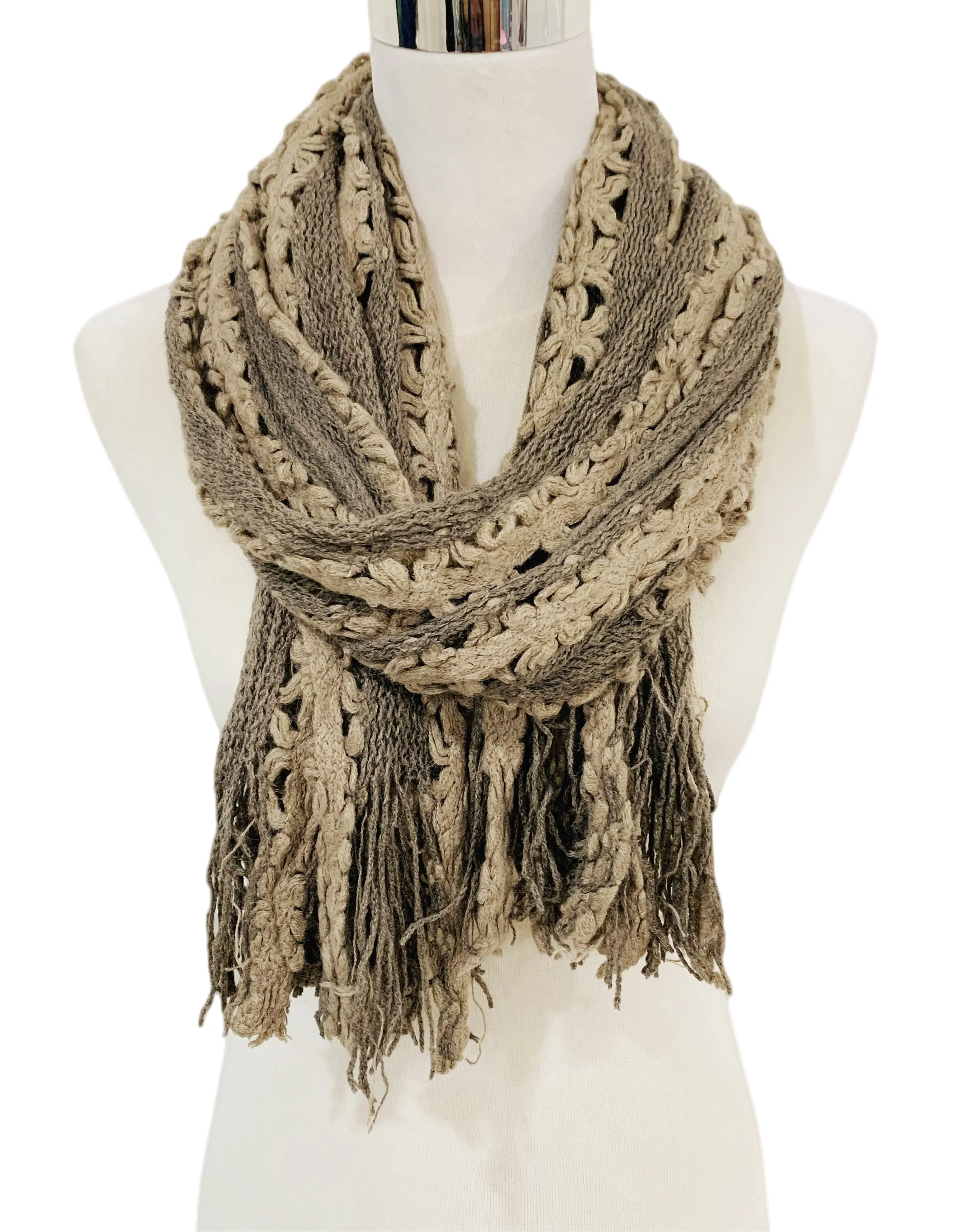 JC051802 Knitted Floral Scarf