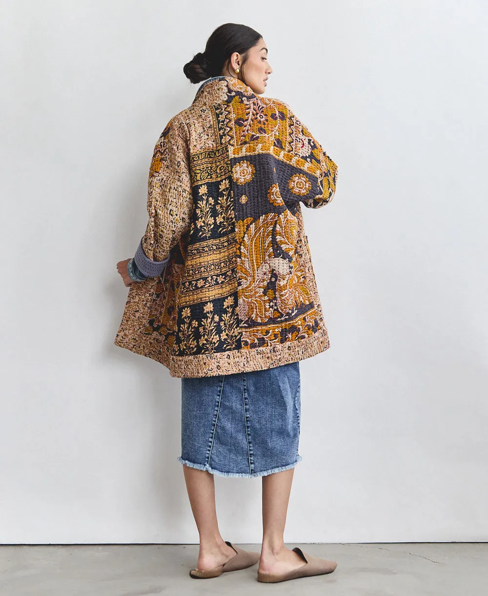 Kantha Quilted Jacket - No. 240613 - Medium