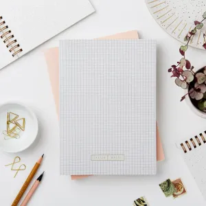 Katie Leamon Wiro Grey Grid Notebook - Blank and Dot Grid