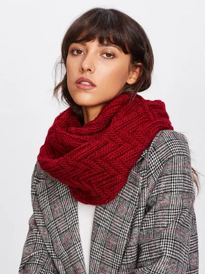 Knitted texture infinity scarf