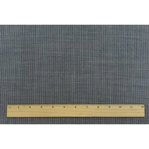 Light Gray/White Wool Blend Pinstripe Shirting Woven Fabric