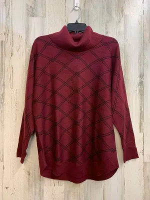 LIZ CLAIBORNE Tops Size L WINE DIAMOND SWEATER Sweater