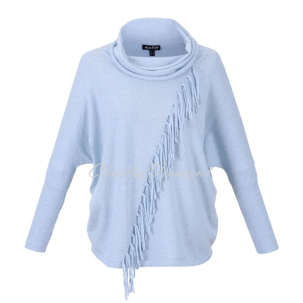 Marble Fringe Detail Sweater – style 6373-167 (Ice Blue)