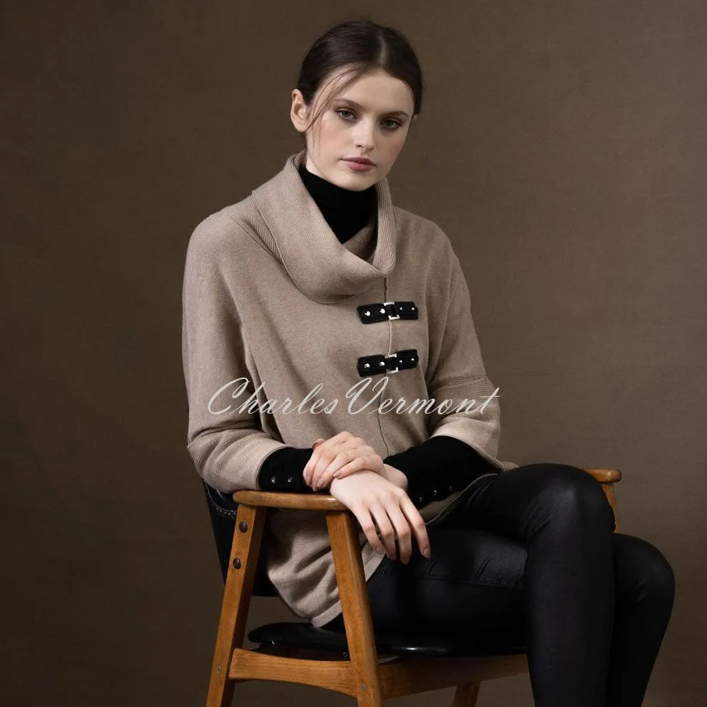 Marble Sweater with Buckle Detail – style 6374-166 (Light Camel)