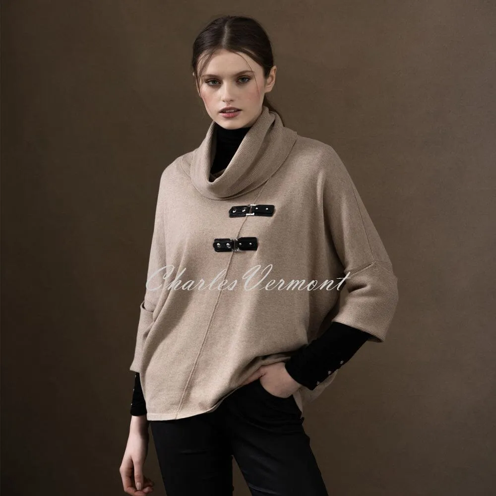 Marble Sweater with Buckle Detail – style 6374-166 (Light Camel)