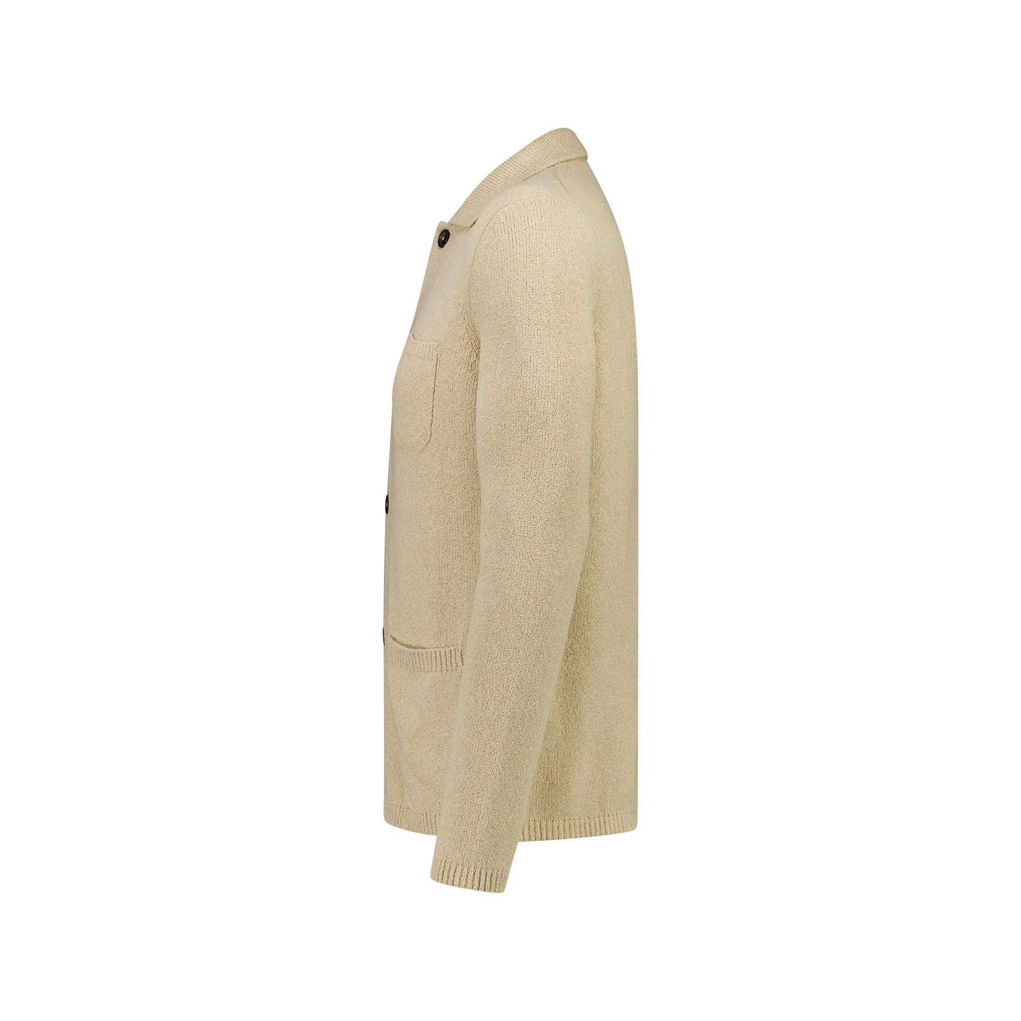 MCKINNON x FERRANTE Knit Boucle Shirt Jacket in BEIGE