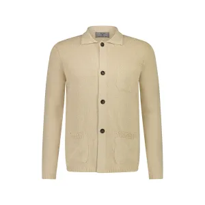 MCKINNON x FERRANTE Knit Boucle Shirt Jacket in BEIGE