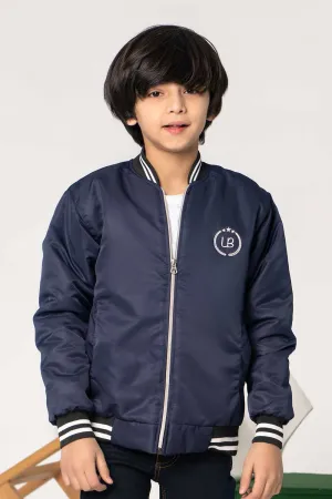 Navy Blue Tipped Bomber Jacket - Boys