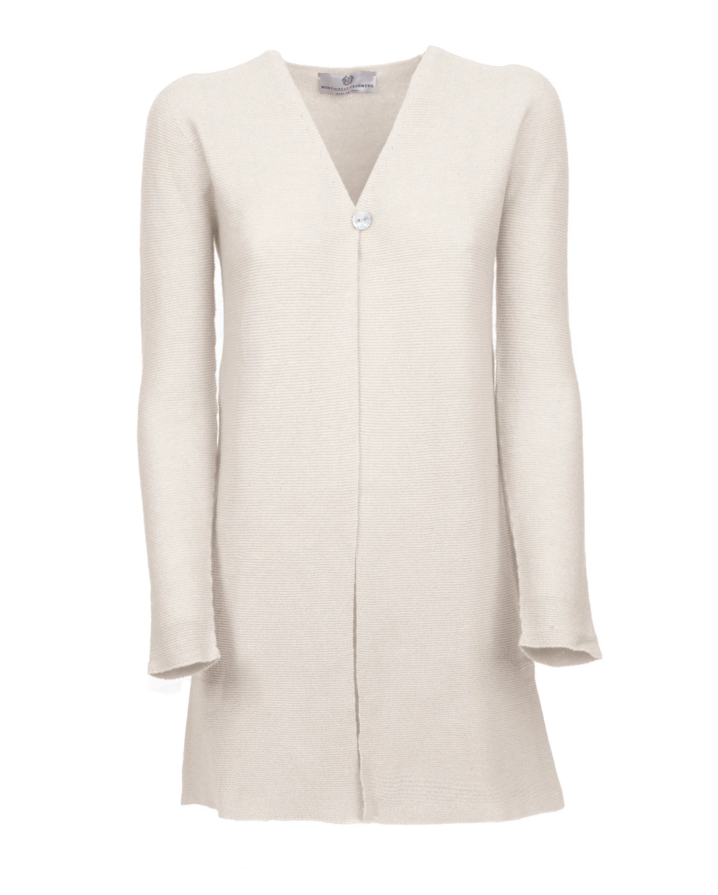 NEW FALL 24 - Women's Cashmere Links Stitch Duster Cardigan Milk White