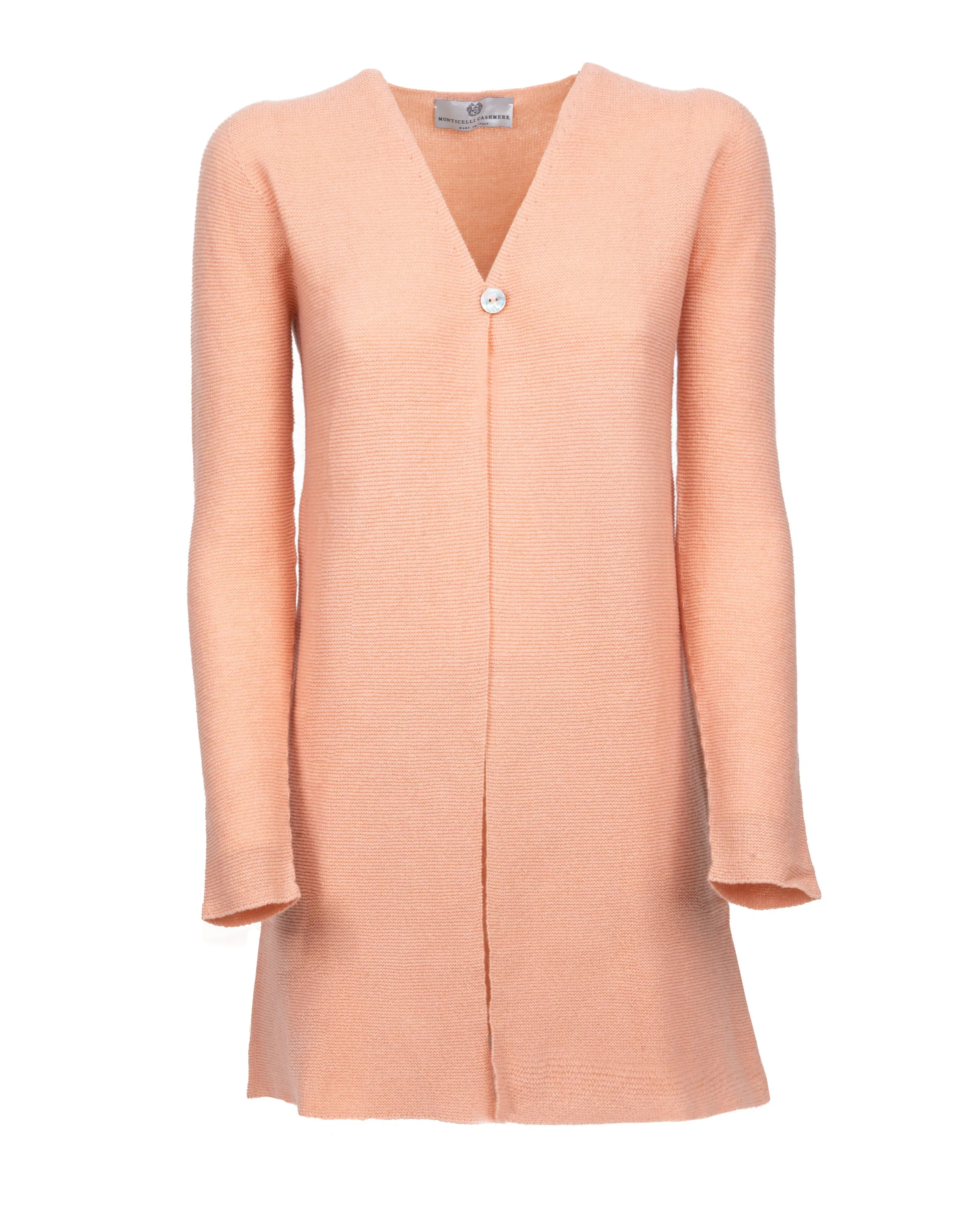 NEW FALL 24 - Women's Cashmere Links Stitch Duster Cardigan Peach