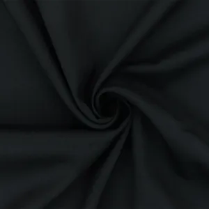 Night Navy-Black Wool-Polyester Twill Woven Suiting Fabric