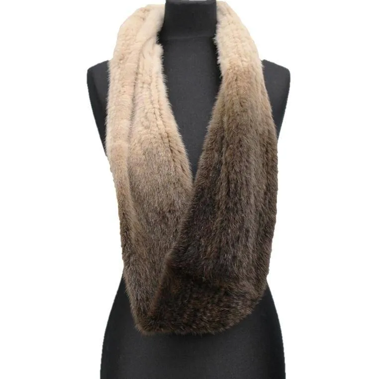 Ombre Mink Infinity Scarf - Coffee Ombre