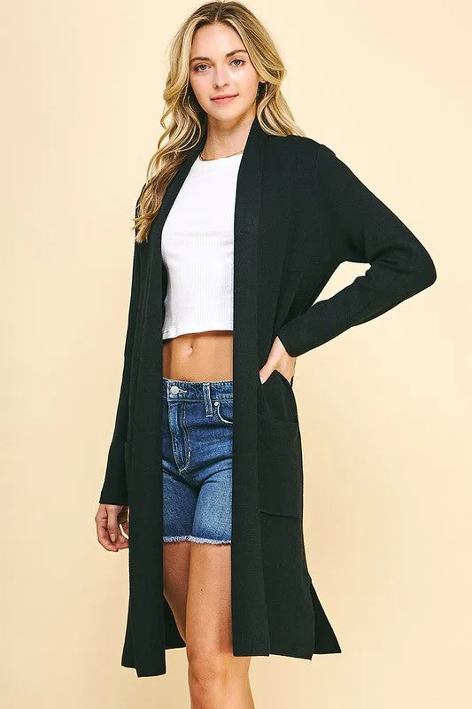 OPEN KNIT BLACK CARDIGAN