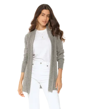 Pure Cashmere Open Front Cardigan Medium Grey